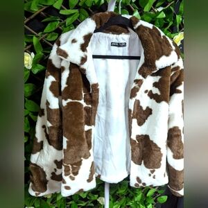 SHEIN Brown and White Teddy Jacket